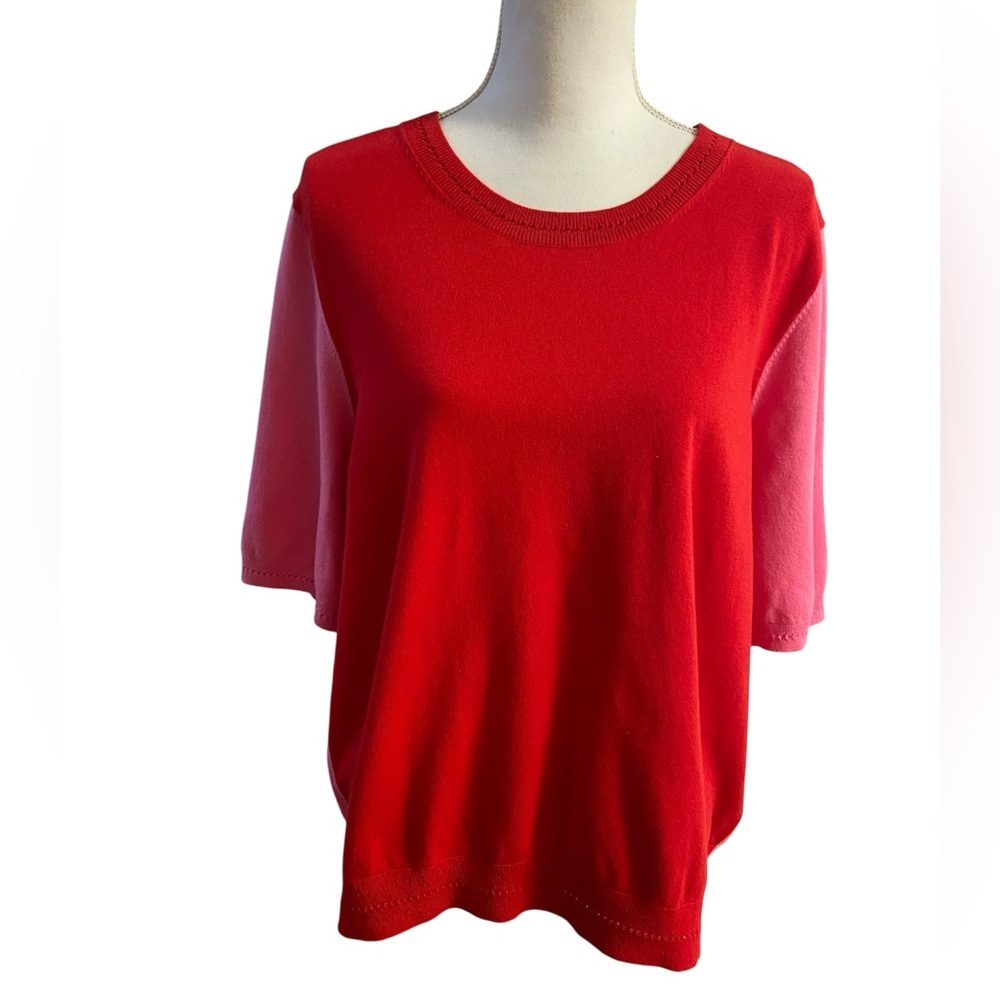 Boden sweater crewneck short sleeves color block XL